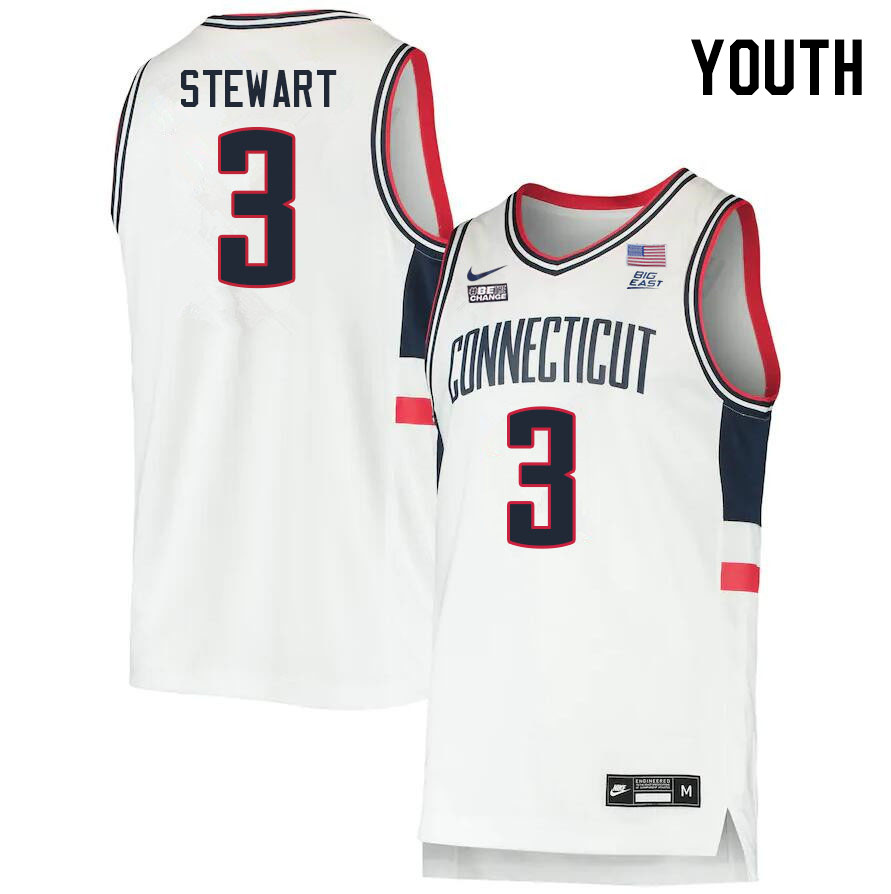 Youth #3 Jaylin Stewart Uconn Huskies College 2022-23 Basketball Stitched Jerseys Stitched Sale-Whit - Click Image to Close
